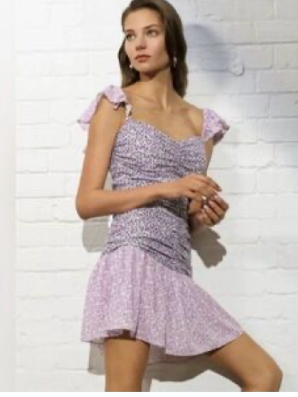 French Connection Lilac Floral Midi Dress